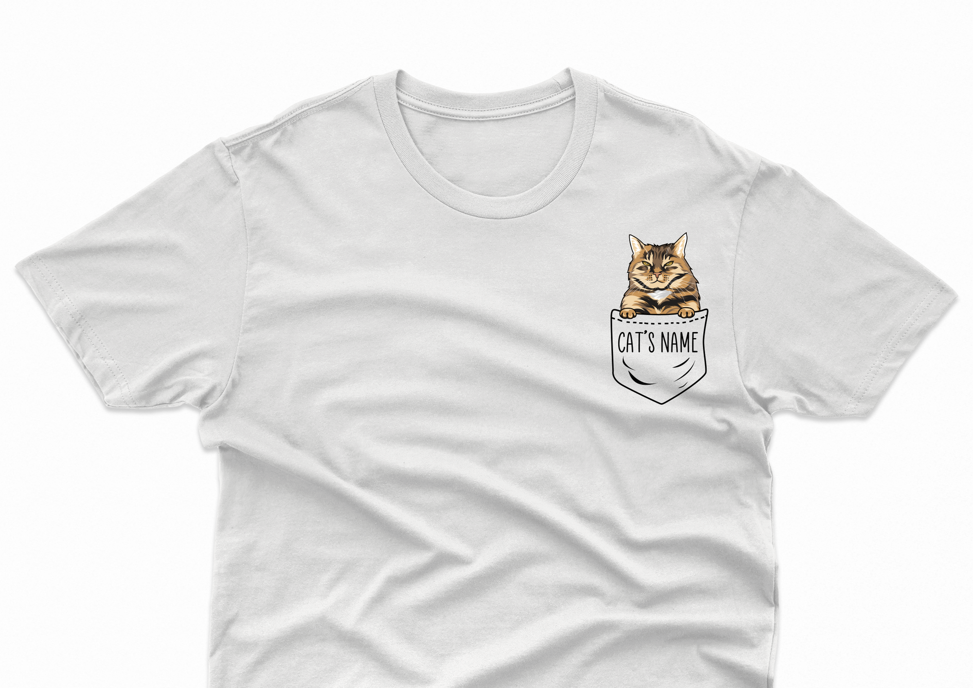Custom Cat Pocket T Shirt